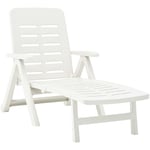 Bain de soleil pliable Chaise de jardin - Transat de jardin Plastique Blanc BV411715 - BonneVie
