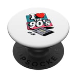 I Love The 90's Cassette Player Music Tape Recorder PopSockets PopGrip Adhésif