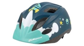 Casque velo enfant polisport spaceship bleu mat taille 48 52cm avec molette  vendu sur carte