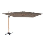 AXI Nima Parasol Déporté Marron/Taupe - Parasol Déporté Rectangulaire 300x300 cm - Parasol Pied Déporté, structure aluminium -