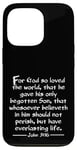 iPhone 13 Pro John 3:16 Whole Verse King James Bible For God So Loved KJV Case