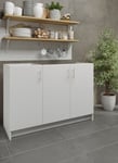 Kitchen Base Sink Unit 1200mm Storage Cabinet With Doors 120cm - White Matt