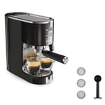 Krups Virtuoso+ Machine expresso à pompe, 15 bars, Thermoblock, Acier inoxydable, Buse vapeur, Arrêt automatique, Espresso et cappuccino, Qualité digne d'un barista, Buse vapeur XP444G10