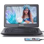 19" Portable DVD Player with 16" Large Screen 1080P Battery HDMI USB Region Free