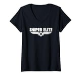 Womens Sniper Elite White Logo V-Neck T-Shirt