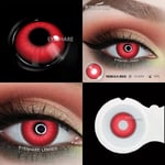 Eyeshare Anime Färg Kontaktlinser För Ögon Cosplay Färgade Linser Blå Galna Halloween Linser Kontakt Lens Beaut Smink NEBULA-RED 0