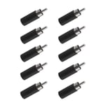 10Pcs 3.5mm Female Mono Jack Socket to Single RCA Phono Male Plug Audio Conversion Adapters Nickel-plated Contact Connector Adaptors