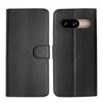 Leather Wallet Flip Cover Case for Google Pixel 8a Black Black