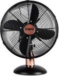 Tower T611000B Cavaletto Metal Desk Fan with 3 Speed Settings, 12”, 35W, Blac