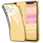 Supdeal Crystal Clear Case for iPhone 11, [Never Yellow] [Camera Protection], Thin Slim Fit Transparent Soft Silicone Phone Protective Case Cover, 6.1 Inch, Luxury Gold