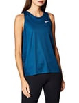 Nike W NK Miler Tank Débardeur Femme, Valerian Blue/(Reflective Silv), FR : XL (Taille Fabricant : XL)