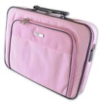 Dicota Base XX 15 -17 Inch Large Laptop Case Bag Shoulder Strap Pink Grey