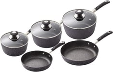 5pc Pan Set  Tower T900110 Precision Non-Stick Stone Coated in Black