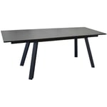 Table de jardin rectangulaire Agra, plateau Verre - graphite/gris 150/200/250 cm - Proloisirs