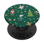 Xmas Nutcracker Ballet Girl & Rat King Cute Christmas Theme PopSockets Adhesive PopGrip