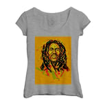 T-Shirt Femme Col Echancré Bob Marley Hall Of Fame Art Star Reggae