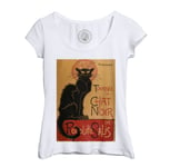 T-Shirt Femme Col Echancré Tournee Du Chat Noir Steinlen Retro Vintage Affiches