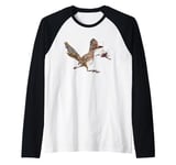 Roadrunner Mouse Road Runner Bird Hunting Predator Art Mice Raglan Baseball Tee