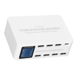 WLX‑818D 100W 8 Ports USB Charger Station For Phones Multiport LCD Di AUS