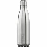 Chillys B500SSSTL - Reusable Stainless Steel Water Bottle 500ml | Steel Silver