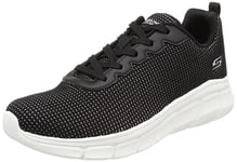 Skechers Women's BOBS B Flex Visionary Essence, Black Knit/White Trim, 4.5 UK