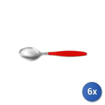 6 Coffee Spoons Lady Stainless Steel And Plastic Red Cm15, Brand H&H