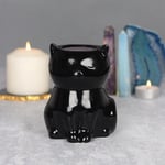 Black Cat Oil Burner / Wax Melter, Novelty Home Fragrance Gift, Halloween Decor