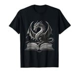 Black and White Dragon - Epic Fantasy for Book Lovers T-Shirt