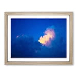 Light Upon The Clouds Modern Art Framed Wall Art Print, Ready to Hang Picture for Living Room Bedroom Home Office Décor, Oak A2 (64 x 46 cm)