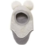 HUTTEliHUT BIG BEAR elefanthut wool 2 alpaca pompoms – white/white - 4-6år