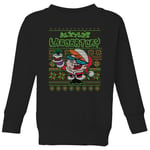 Dexter's Lab Pattern Kids' Christmas Jumper - Black - 3-4 Years