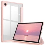 FINTIE Coque pour Samsung Galaxy Tab A8 10.5 Pouces 2021 (SM-X200 / X205 / X207), Housse Arrière Transparente Claire Etui Fin Antichoc Veille/Réveil Automatique, Or Rose