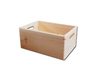 HomeDecoArt Plain Unpainted Wooden Tool Box DIY Storage Chest with Handles/Toy Box 30x 20x 14cm