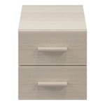 Table de chevet effet chêne 2 tiroirs GoodHome Atomia H. 37,5 x L. 37,5 x P. 45 cm