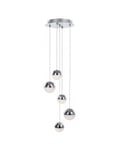 Visconte Corona 5 Light Cluster Ceiling Pendant - Chrome