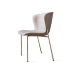 Friends & Founders - Pipe Chair, Brass Legs - Leather Cat. 7 Royal Nubuck 30253 - Ruokapöydän tuolit - Ida Linea Hildebrand - Beige - Nahka/Metalli