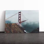 Big Box Art Canvas Print Wall Art Golden Gate Bridge San Francisco 2 | Mounted & Stretched Box Frame Picture | Home Decor for Kitchen, Living Room, Bedroom, Hallway, Multi-Colour, 24x16 Inch