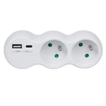 Maclean eluttag, splitter med 2 uttag, 2x USB A/C, typ E, 2x16A, MCE339 E