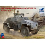 LCC® Tyskland LEICHTE PANZERSPAHWAGEN(MG)SD.KFZ221 1:35 Plastic Kit Maquette