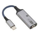 USB-C till 3,5 mm Hörlurar och Laddare Adapter 2 i 1 Typ C till Aux Ljuduttag och PD 60W Snabbladdning Delare Kabel