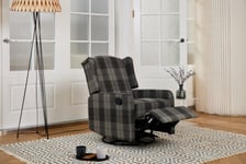 Charles High Back Wingback Swivel Manual Recliner Armchair