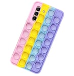 Pop Case for Samsung Galaxy S21 FE 5G, Fidget Bubble It Cover Stress Rainbow