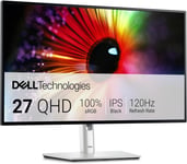 U2724D UltraSharp 27"" QHD (2560x1440) Écran PC, 120Hz, IPS Black, 5ms, 98% DCI-P3, 2X USB-C, 2X DisplayPort, HDMI, 3X USB, Garantie 3 Ans, Argent.[G288]