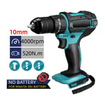 Ranipobo - Torque Electric Impact Drill , 10 mm 13 mm Chuck Flor Fort Hammer Tournevis electrique 3 dans 1 4000rpm 520N.M , pour la batterie Makita