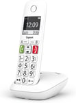 E290 - téléphone sans fil pour seniors avec de larges touches,touches d'accès direct pour les numéros importants,fonction d'amplification pour un son extra fort,blanc(Q1596)