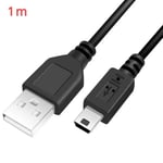 Mini câble USB 2.0 à 5 broches,chargeur de données rapide,directions pour lecteur MP3 MP4,DVR de voiture,GPS,appareil photo numérique,Smart TV,1/1.5m - Type 1m