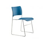 Stol 40/4 Side Chair - Stapelbar, Kopplingsbar, Utförande Marine Blue/Chrome, Kopplingsbar Nej