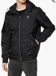 G Star Raw Hybrid Archive Meefic Hooded Quilted Bomber Jacket Black Size XS