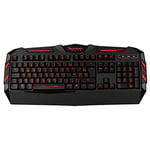 Konix Drakkar Clavier Gaming Filaire à Membrane Utgard AZERTY - Anti-ghosting - Rétroéclairage Rouge - Câble 1,6 m