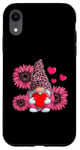 iPhone XR Cute Pink Gnome Sunflower Valentines Day Case